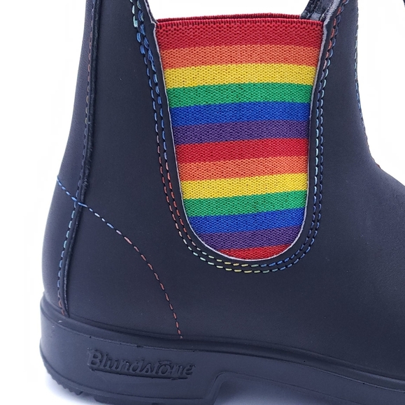 Blundstone Rainbow Pride Black Leather Chelsea Ankle Boots Womens 6 - Picture 9 of 13